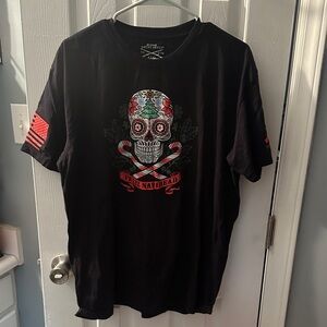 Grunt Style Black Feliz Navidad Sugar Skull Tee